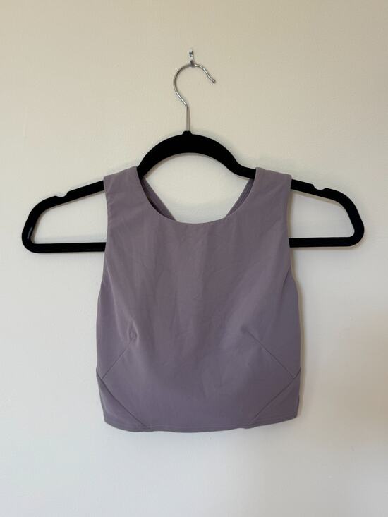 Lululemon Other - Lululemon Crossback Longline Crop Sports Bra Size 4/6 Lavender Purple High Neck